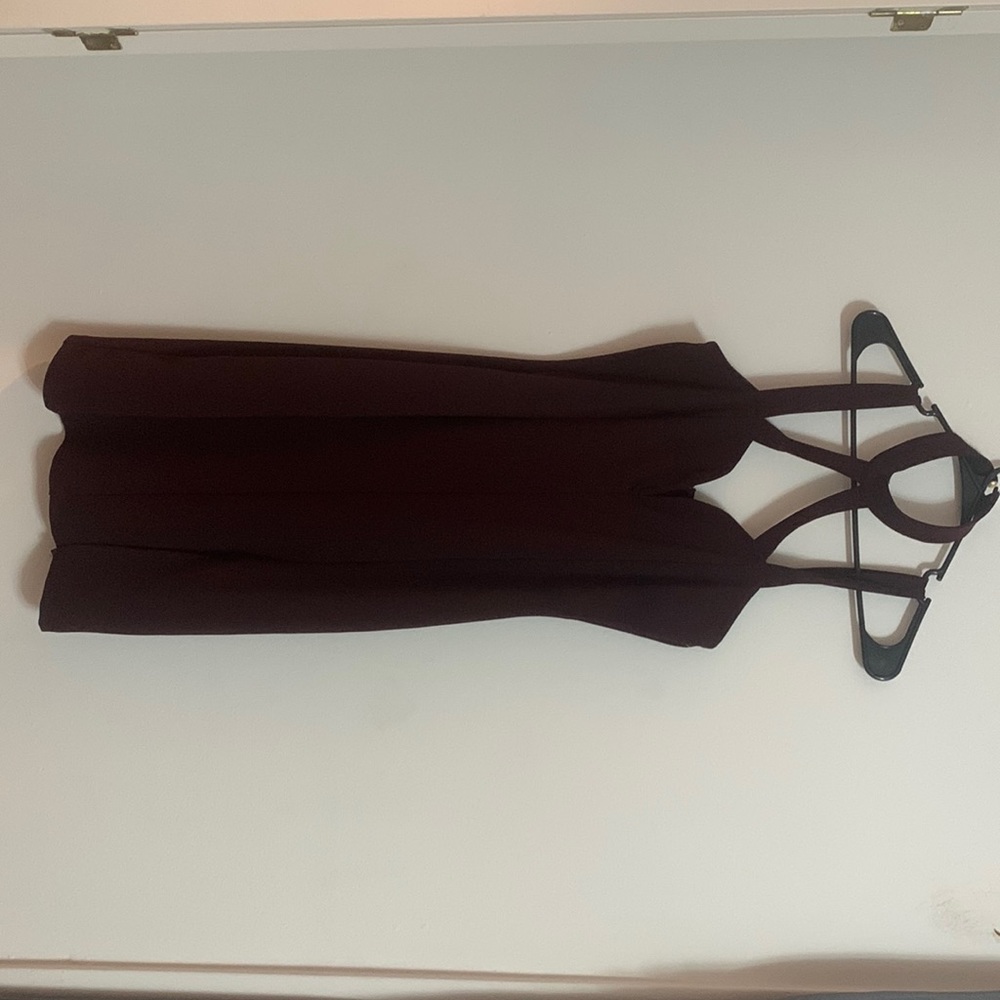 Dark burgundy halter dress
